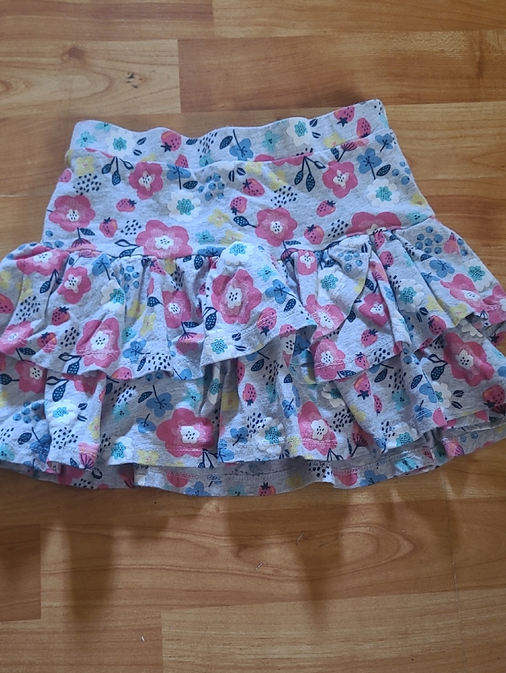 jumping beans Pink Floral Ruffle Skirt